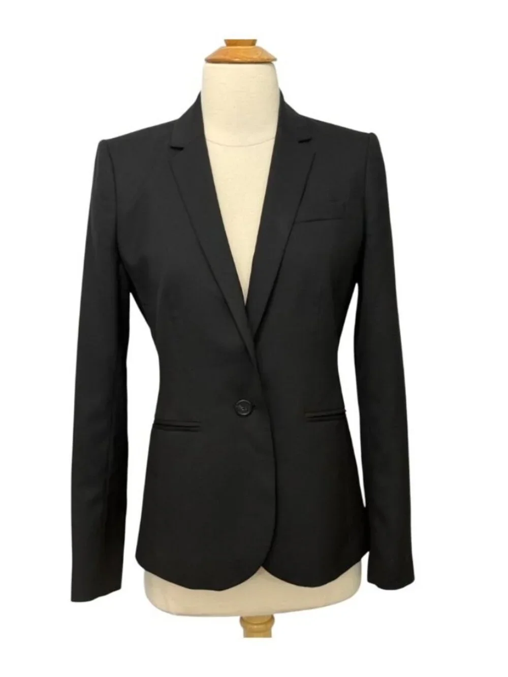 J.Crew Women's 100% Wool Super 120's Black Blazer 1-Button Career Size 2 Tall